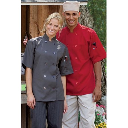 NATHAN CALEB South Beach Short Sleeve Chef Coat in Red - 2xLarge NA141384